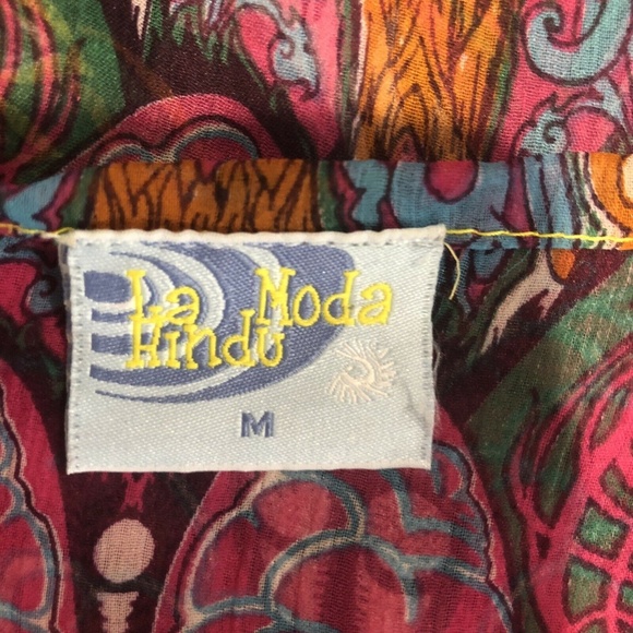 La Noda Hindu Kimono Caftan Sheer Butterfly Top - Picture 7 of 8